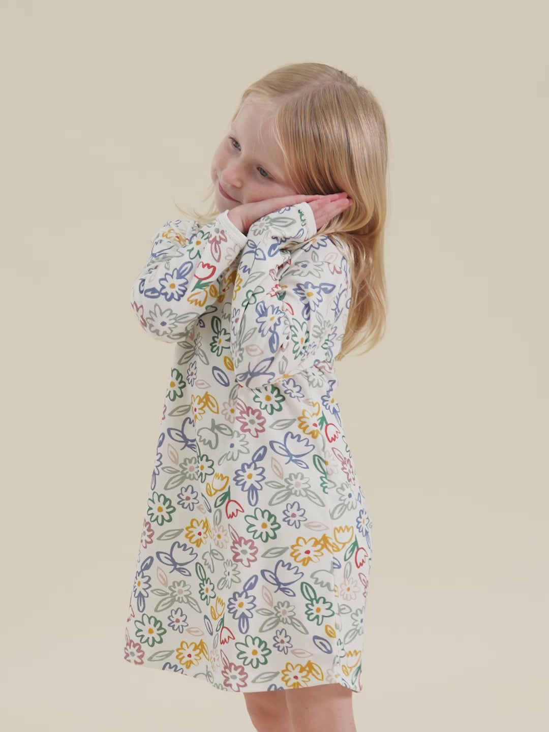 CHILDREN'S FLORAL-PATTERNED NIGHTDRESS