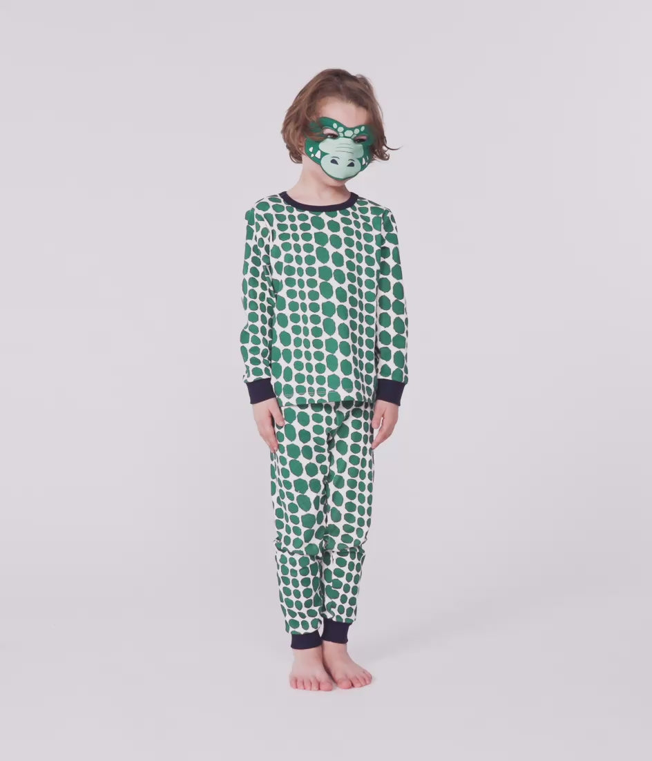 CHILDREN'S CROCODILE PRINT COTTON FANCY DRESS PYJAMAS