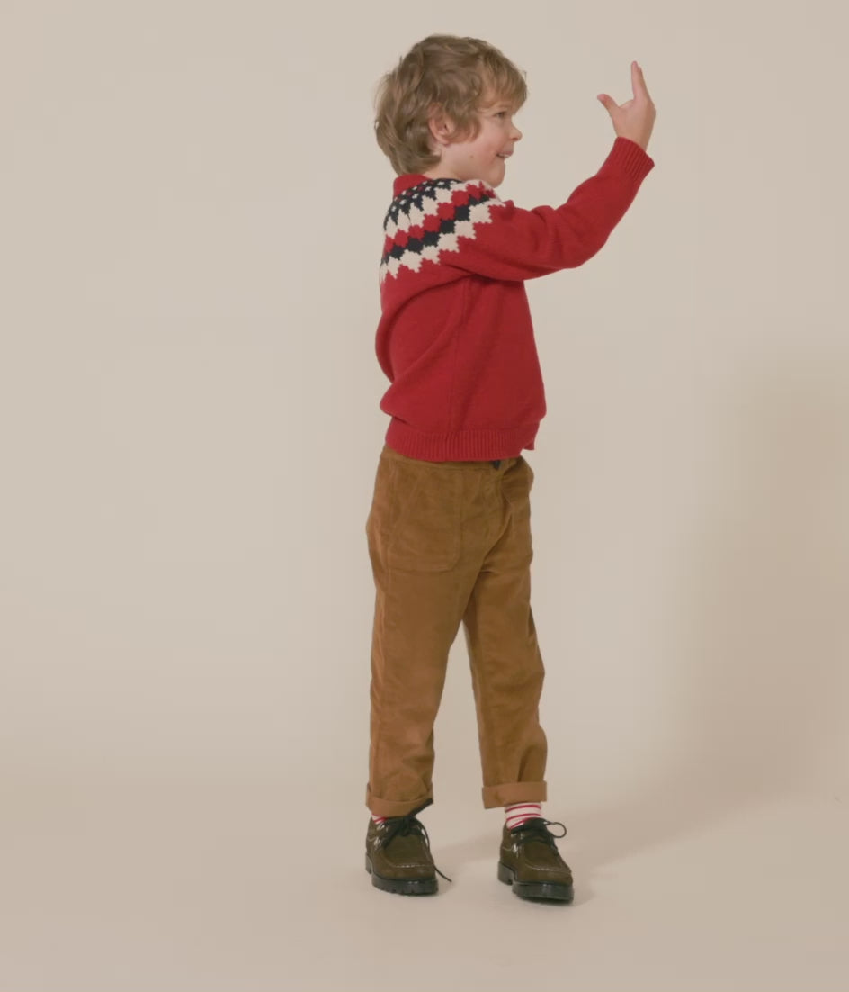 BOYS' WOOL AND COTTON JACQUARD JUMPER