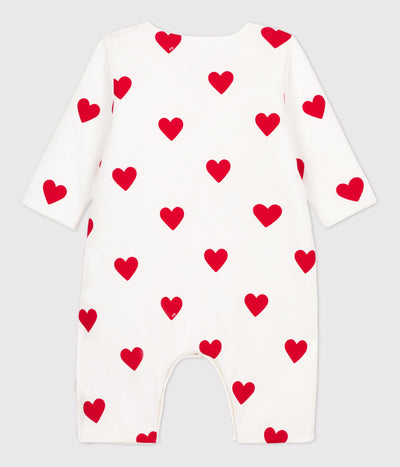 BABIES' RIBBED RED HEART JUMPSUIT