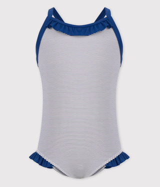 GIRL'S RECYCLED POLYAMIDE UV PROTECTION ONE-PIECE SWIMSUIT