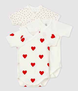 BABY UNISEX ORGANIC COTTON WRAPOVER BODYSUIT - 3-PACK