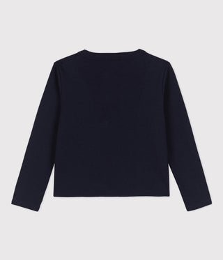 GIRL'S ORGANIC COTTON DOUBLE JERSEY CARDIGAN