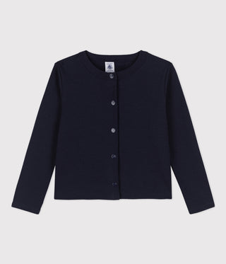 GIRL'S ORGANIC COTTON DOUBLE JERSEY CARDIGAN