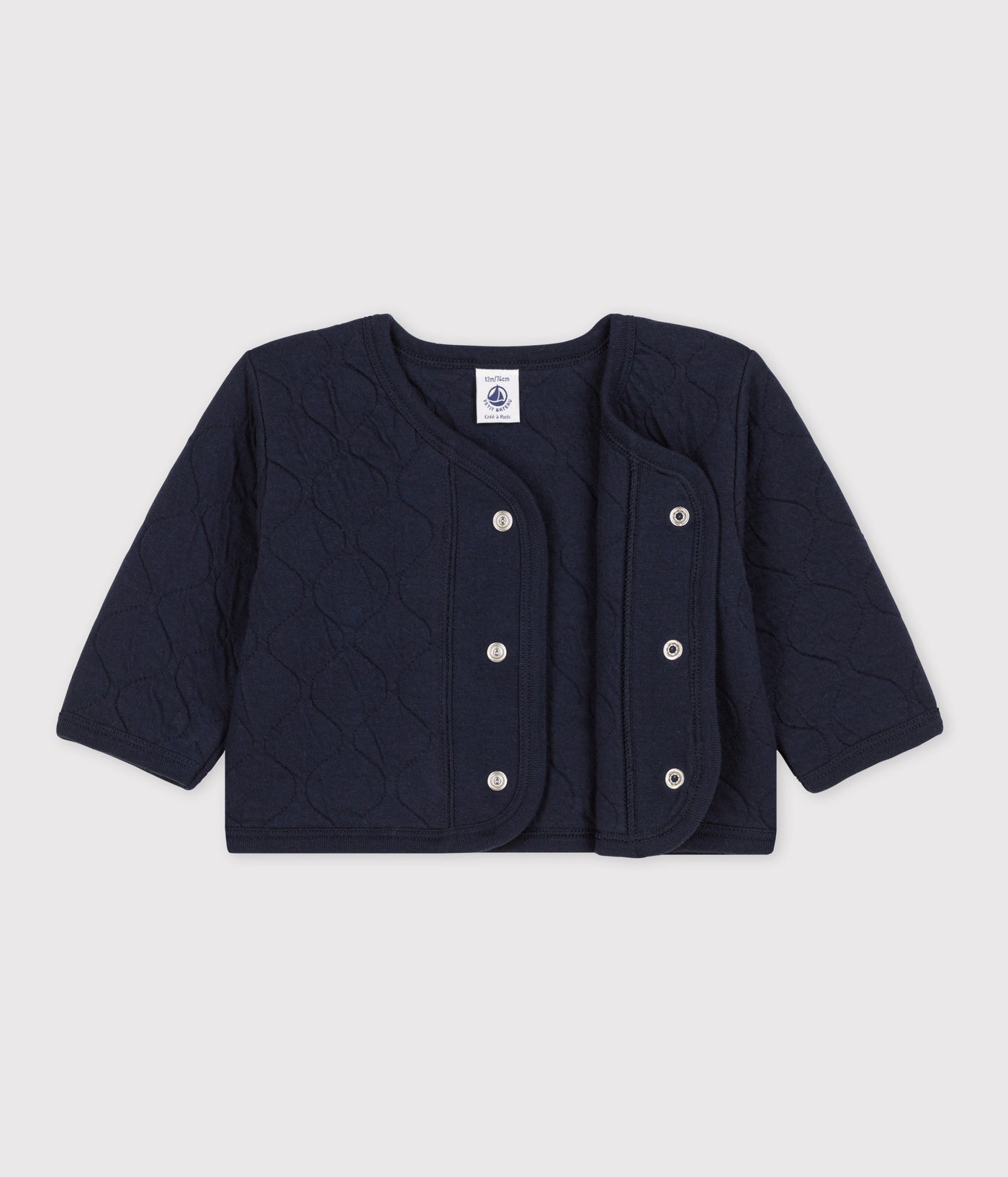 BABIES' QUILTED TUBE KNIT CARDIGAN