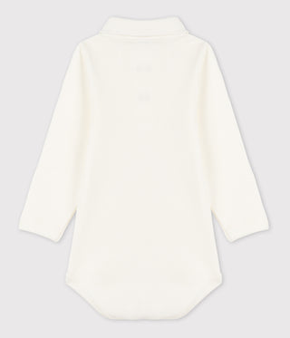 BABY BOY'S ORGANIC COTTON BODYSUIT WITH POLO SHIRT COLLAR