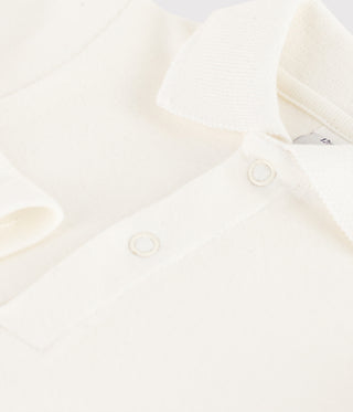 BABY BOY'S ORGANIC COTTON BODYSUIT WITH POLO SHIRT COLLAR