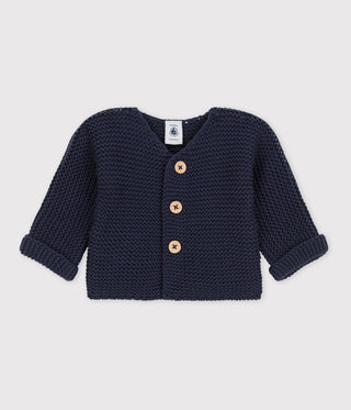 BABY GIRL'S MOSS STITCH ORGANIC COTTON CARDIGAN
