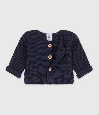 BABY GIRL'S MOSS STITCH ORGANIC COTTON CARDIGAN