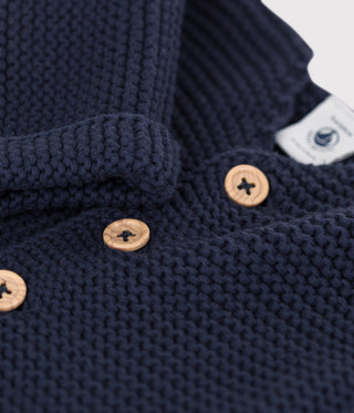BABY GIRL'S MOSS STITCH ORGANIC COTTON CARDIGAN