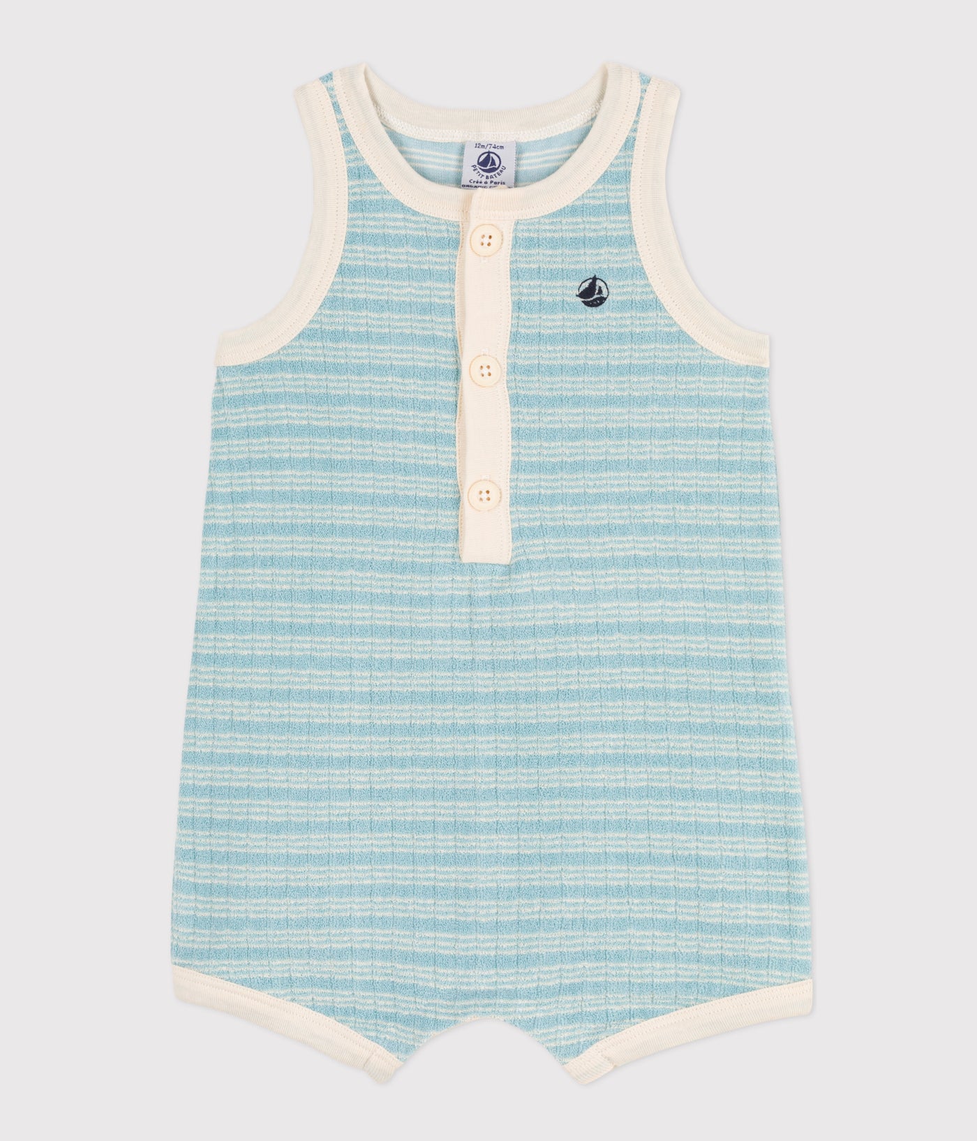 BABIES' STRIPED TERRY PLAYSUIT