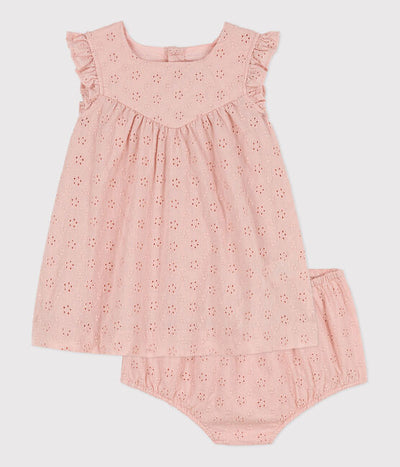 BABIES' BRODERIE ANGLAISE DRESS WITH BLOOMERS