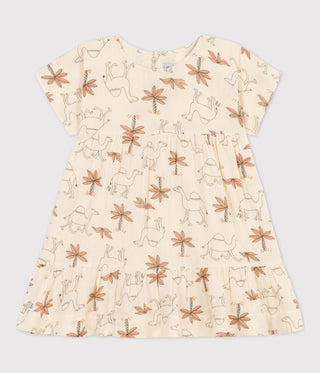 GIRL'S SHORT-SLEEVED COTTON GAUZE DRESS