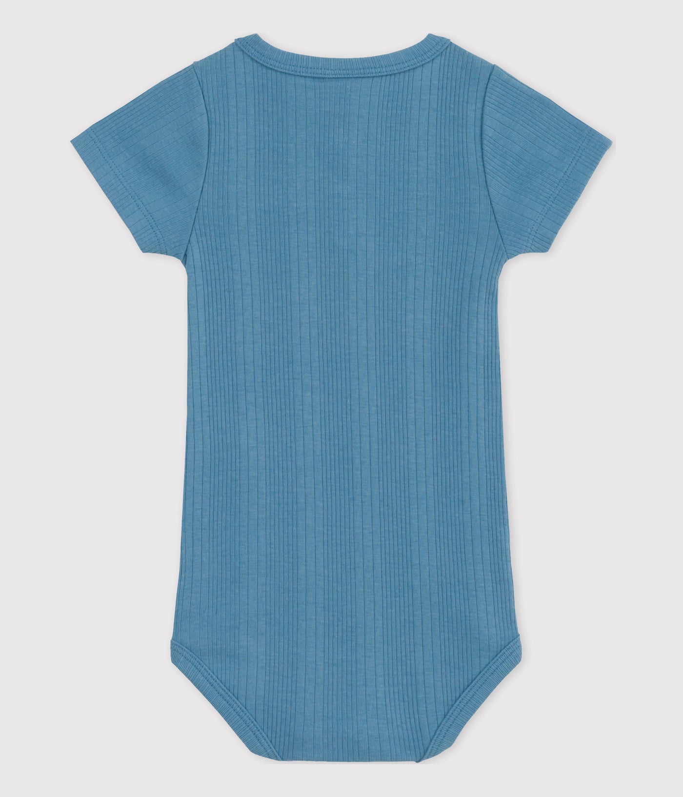 BABIES' SHORT-SLEEVED COTTON BODYSUIT WITH HENLEY NECK