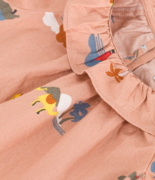 BABIES' SHORT-SLEEVED PATTERNED POPLIN BLOUSE