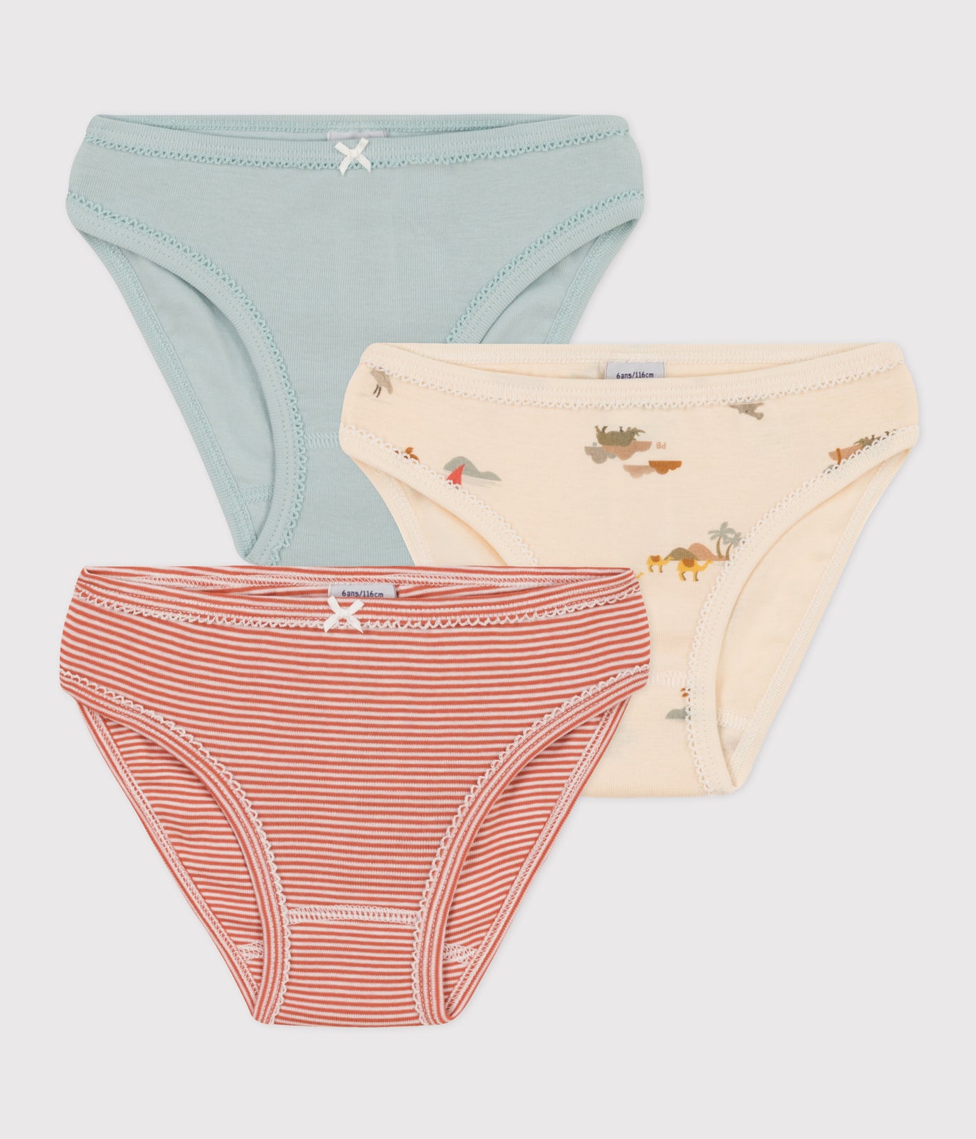 GIRLS' ANIMAL PATTERNED COTTON BRIEFS - 3-PACK