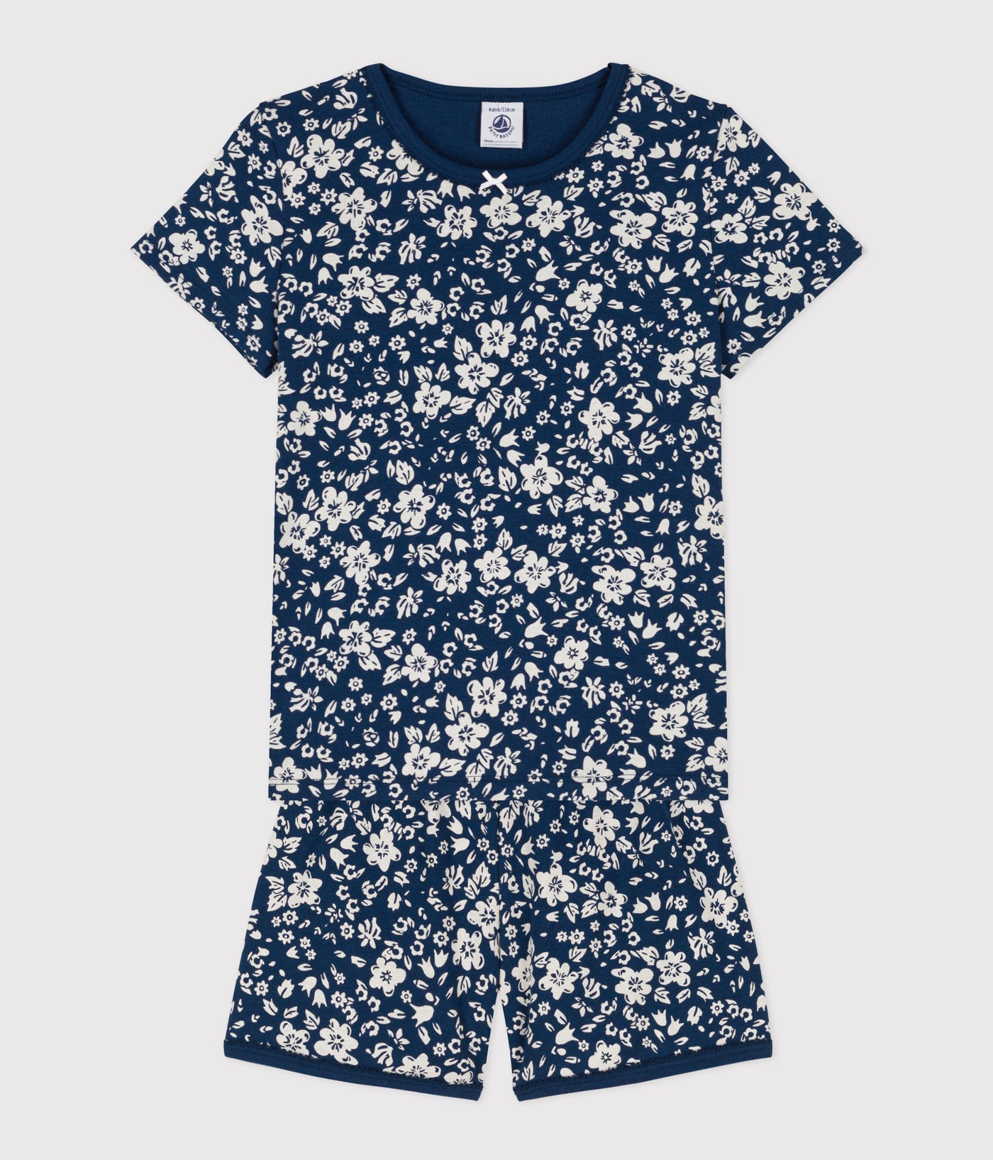 GIRLS' FLORAL COTTON SHORT PYJAMAS