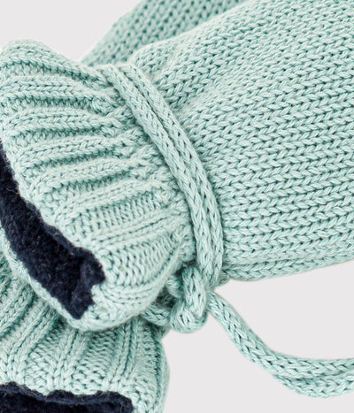BABIES' KNIT MITTENS WITH RECYCLED FLEECE LINING