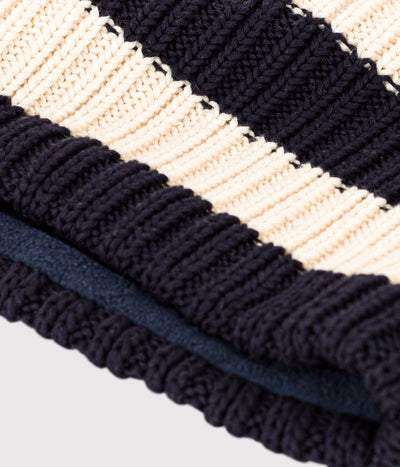 UNISEX FLEECE-LINED STRIPY KNITTED SNOOD