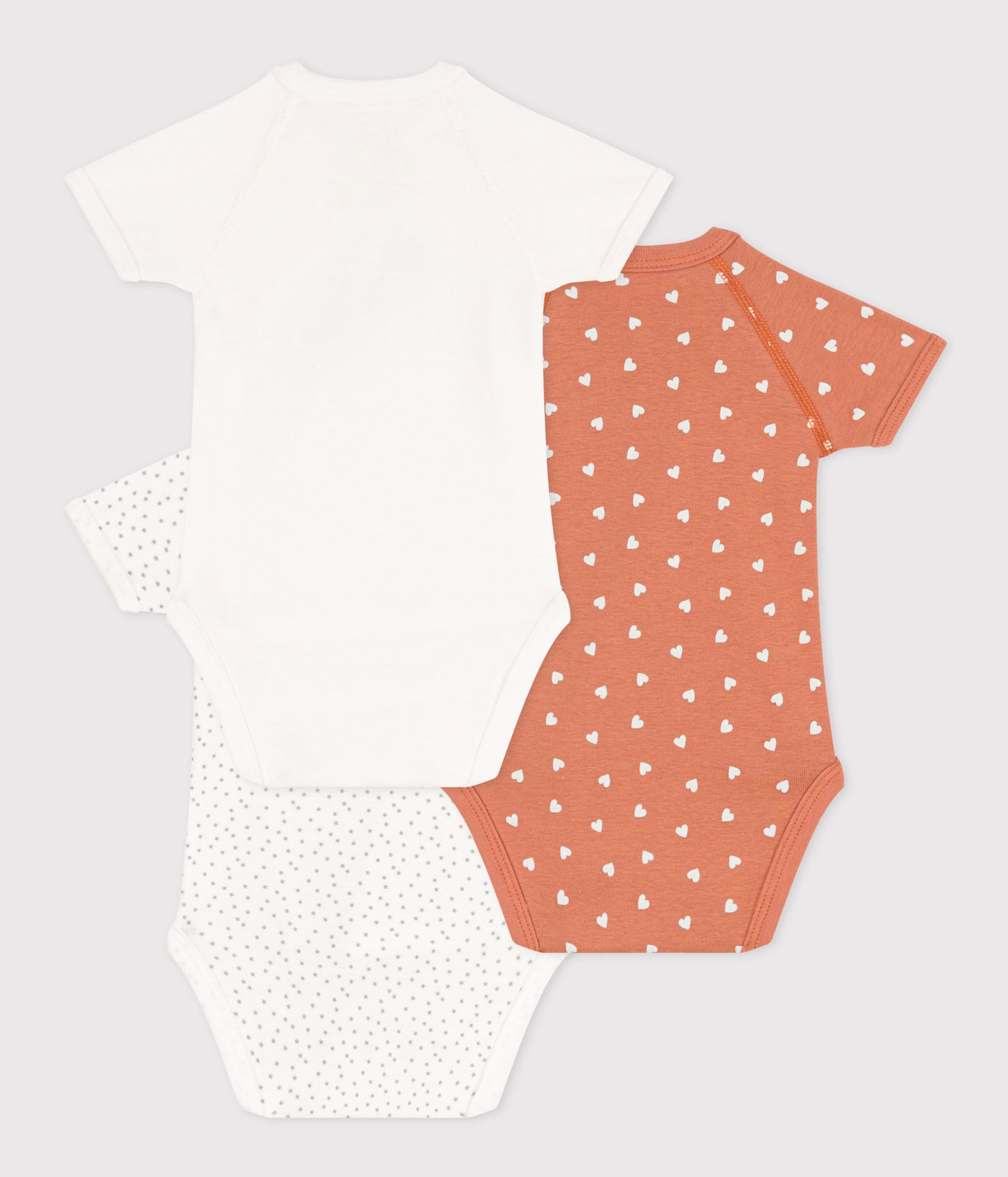 PACK OF 3 BABIES' SHORT-SLEEVED COTTON BODYSUITS