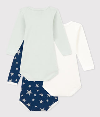 BABY BOY'S GLOW-IN-THE-DARK SHORT-SLEEVED COTTON BODYSUITS - 3-PACK