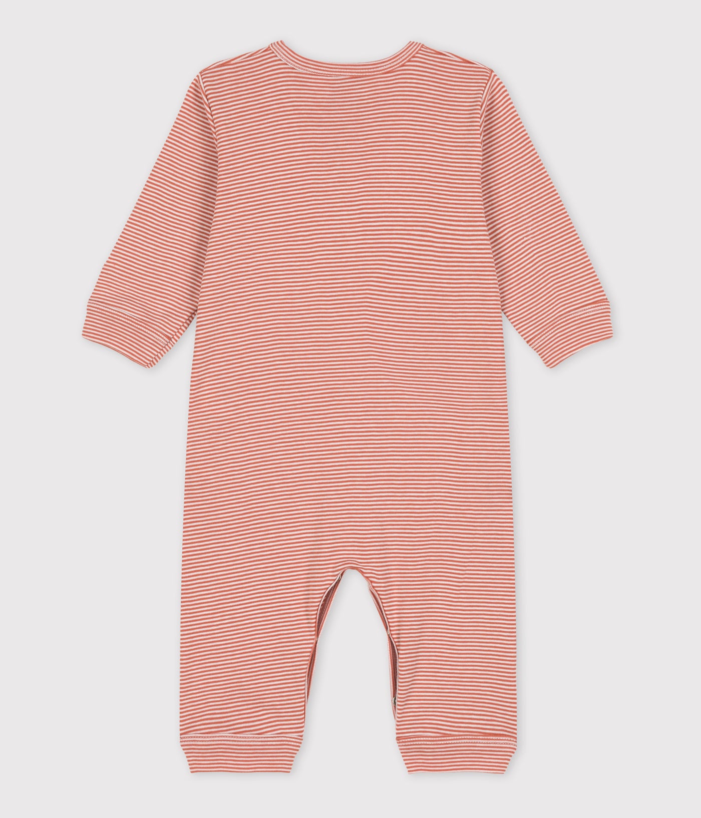 BABIES' FOOTLESS PINSTRIPED COTTON SLEEPSUIT