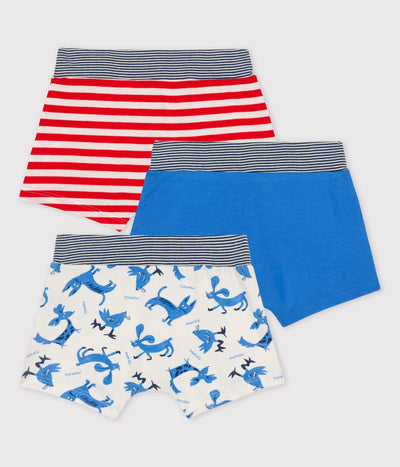 BOYS' ANIMAL THEMED COTTON BOXER SHORTS - 3-PACK