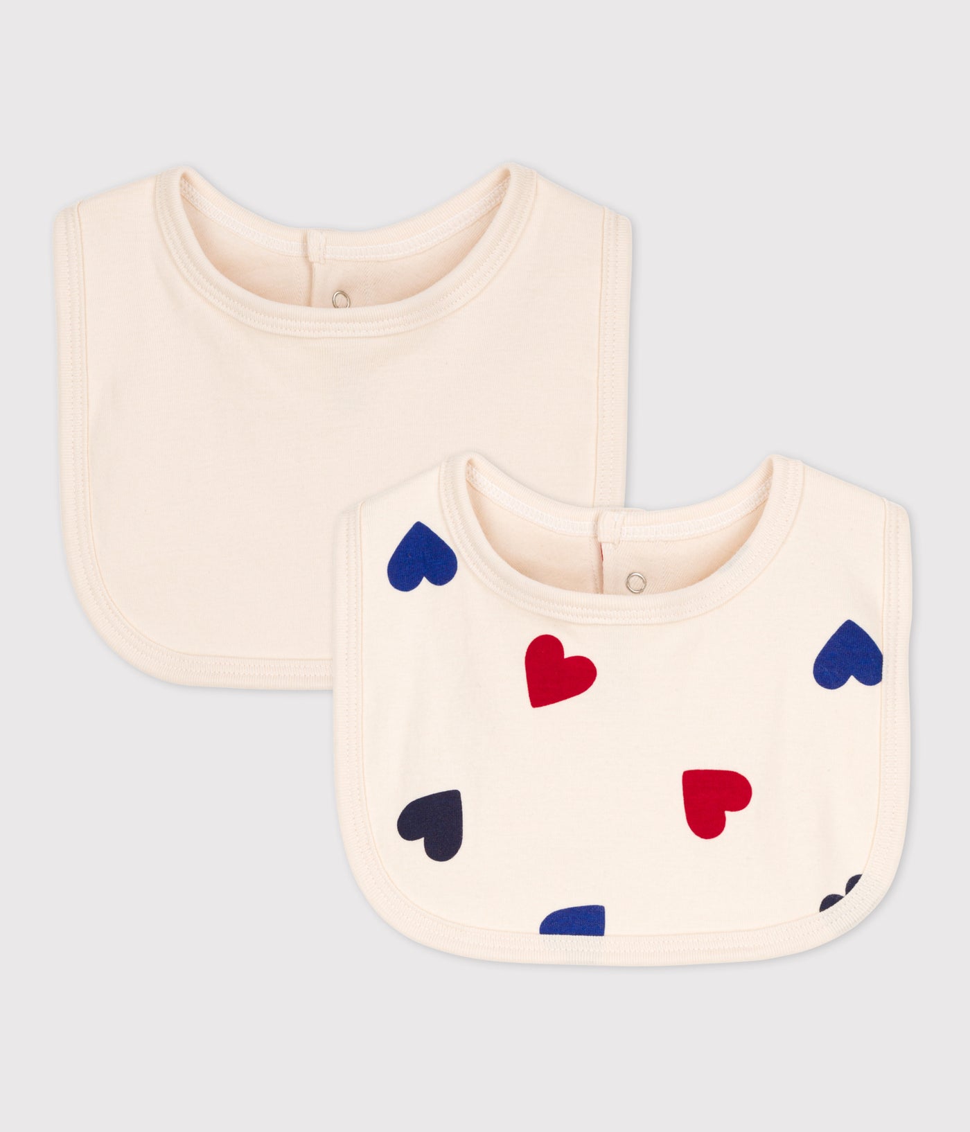 HEART PATTERNED COTTON BABY BIBS - 2-PACK