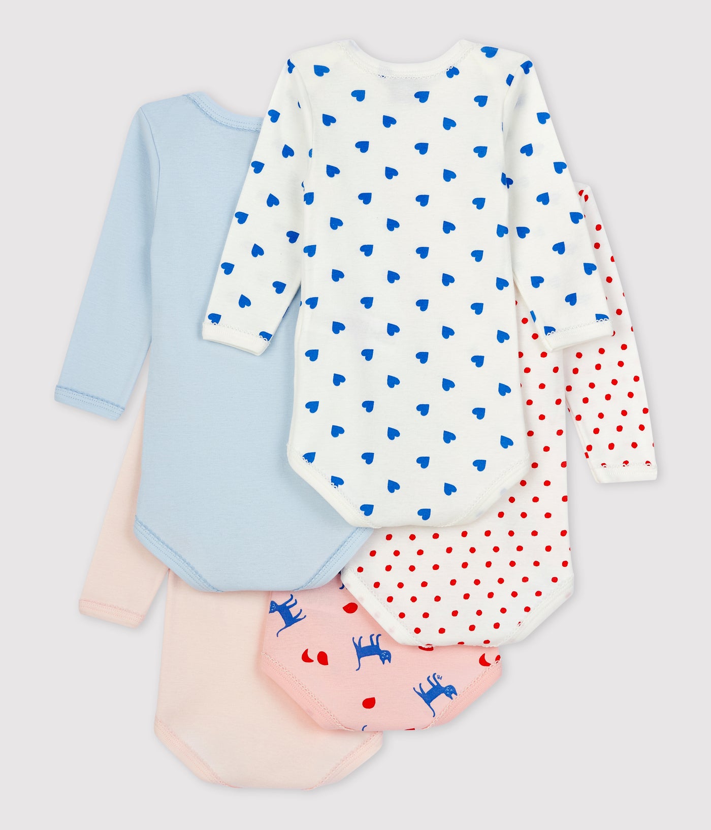 LONG-SLEEVED COTTON BODYSUITS - 5-PACK