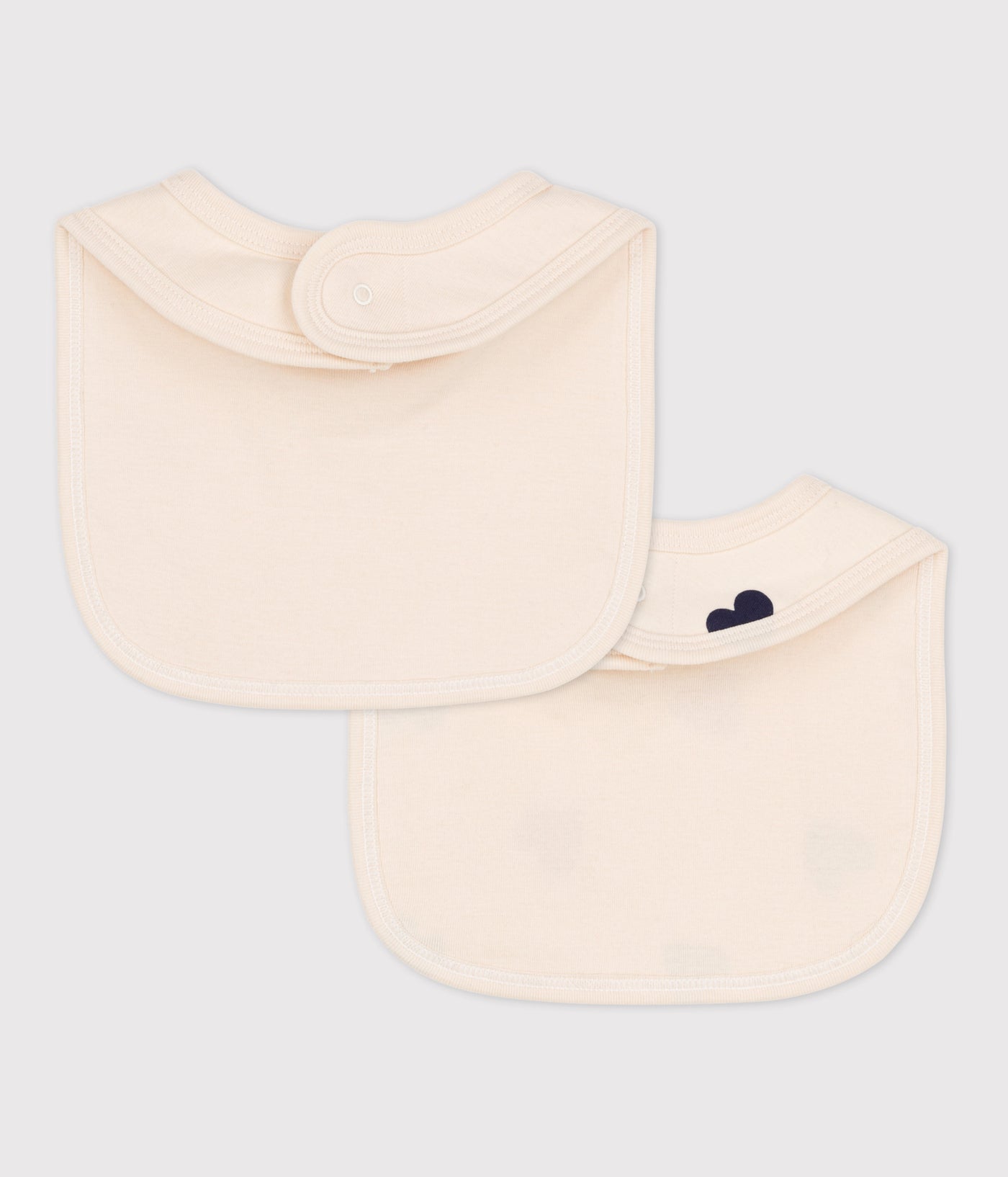 HEART PATTERNED COTTON BABY BIBS - 2-PACK