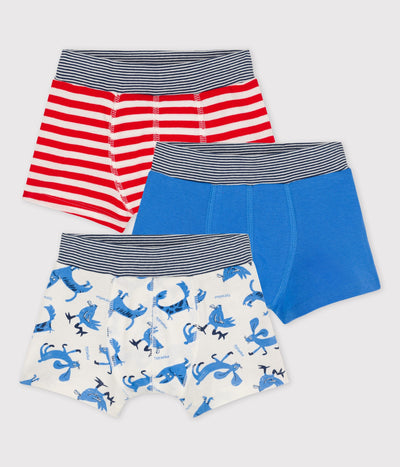BOYS' ANIMAL THEMED COTTON BOXER SHORTS - 3-PACK