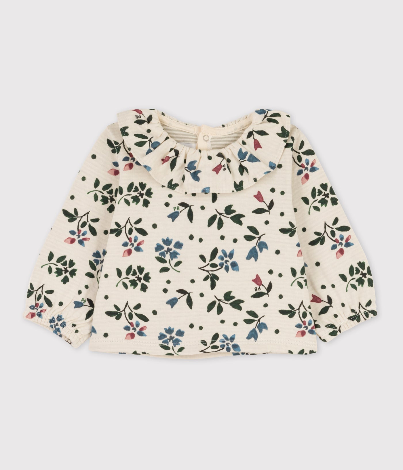 BABIES' LONG-SLEEVED PATTERNED COTTON GAUZE BLOUSE