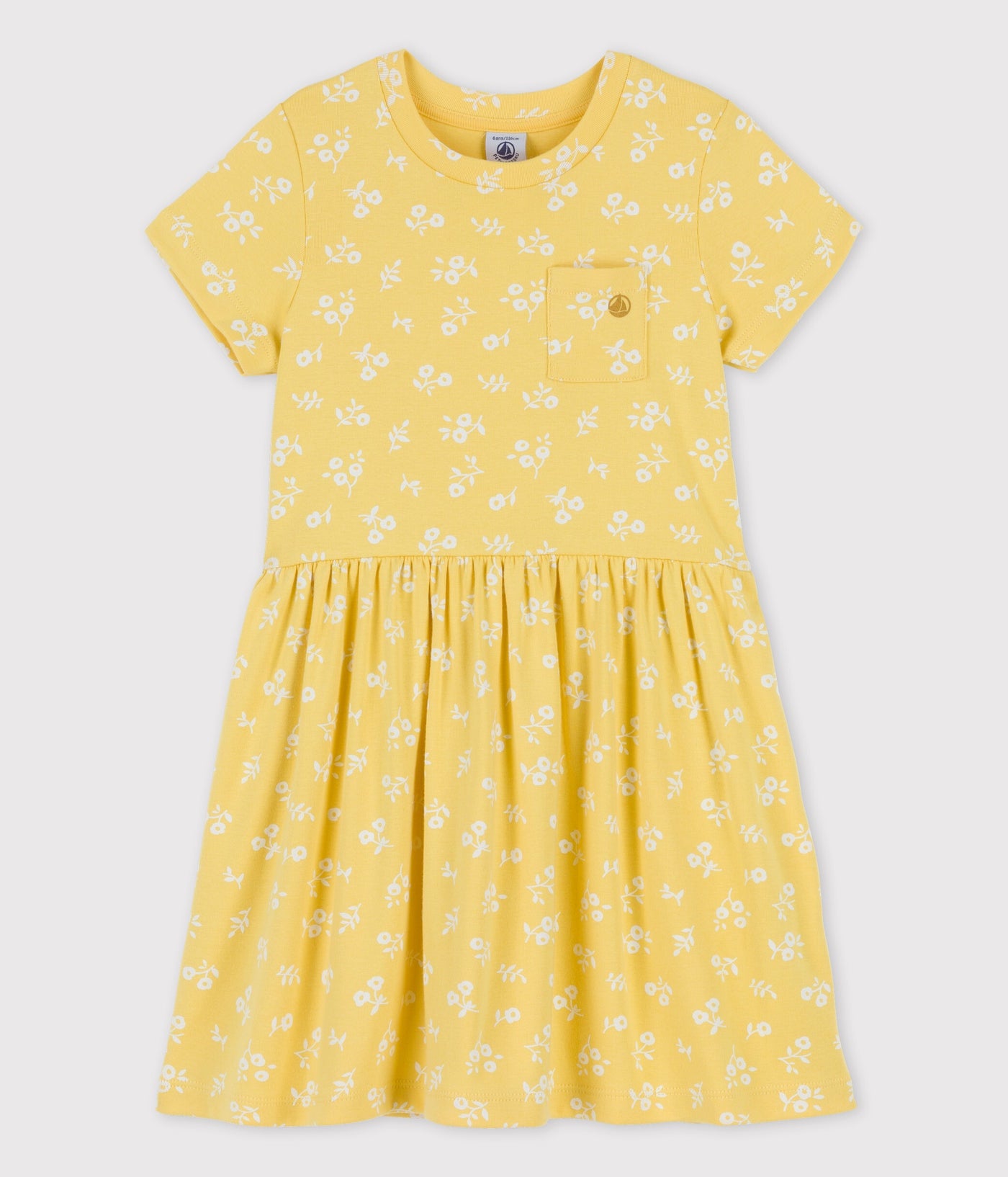 GIRLS' SHORT-SLEEVED COTTON DRESS