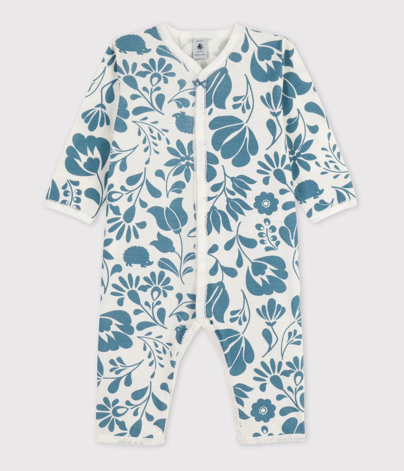 BABIES' FLORAL FOOTLESS COTTON SLEEPSUIT