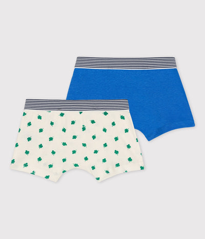 BOYS' PALM PRINT COTTON/LINEN BOXER SHORTS - 2-PACK